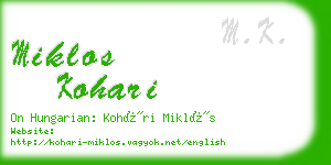 miklos kohari business card